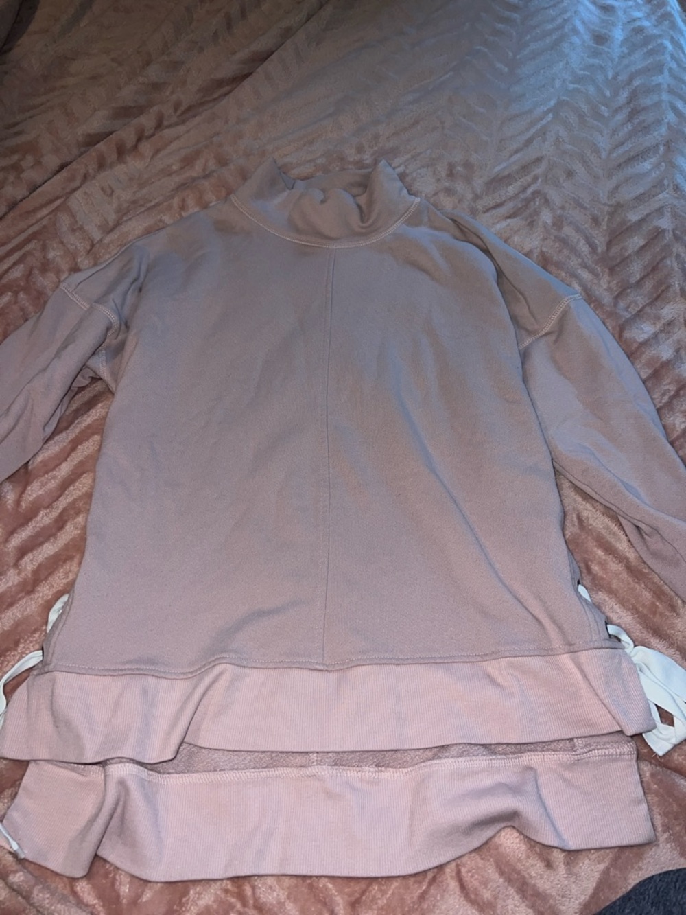 Gibson Soft Blush Mock Neck Long Sleeve Top